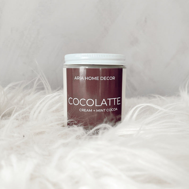 Cream + Mint Cocoa Luxury Soy Candle 4 oz