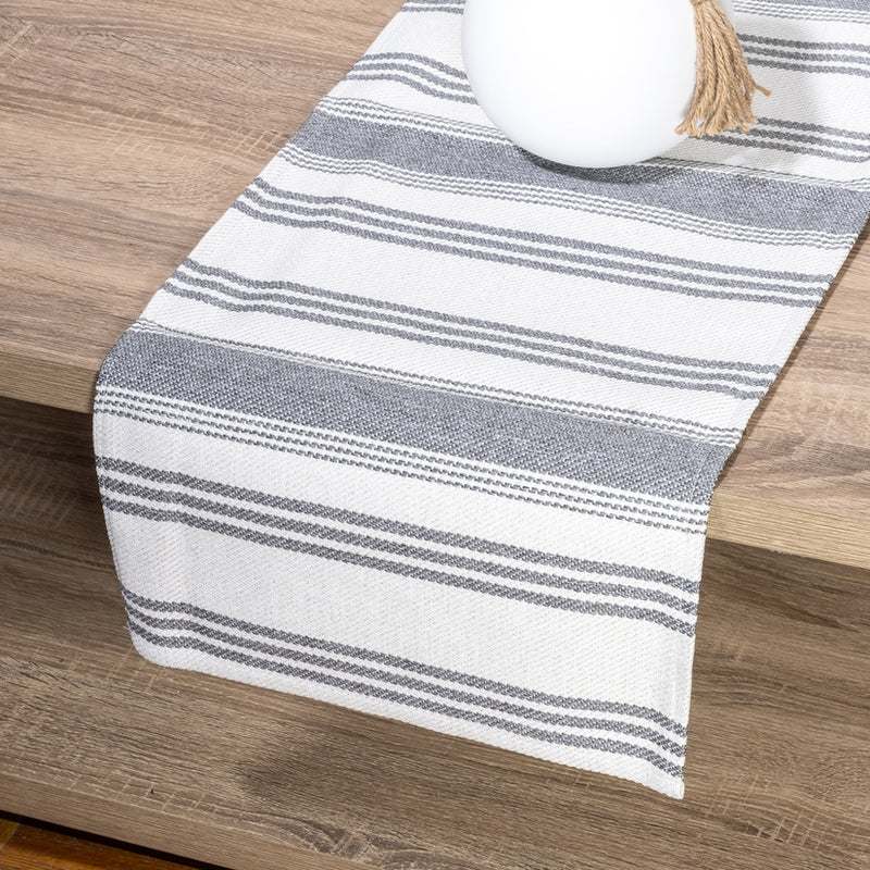 Gray And White Farmhouse Table Runner